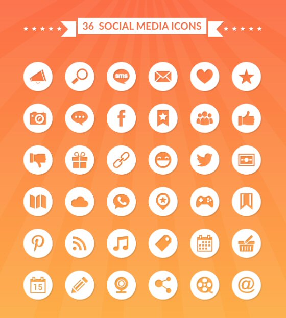 36 Free Social Media Flat Icons - Vector Format ( EPS, AI, PSD, SVG)